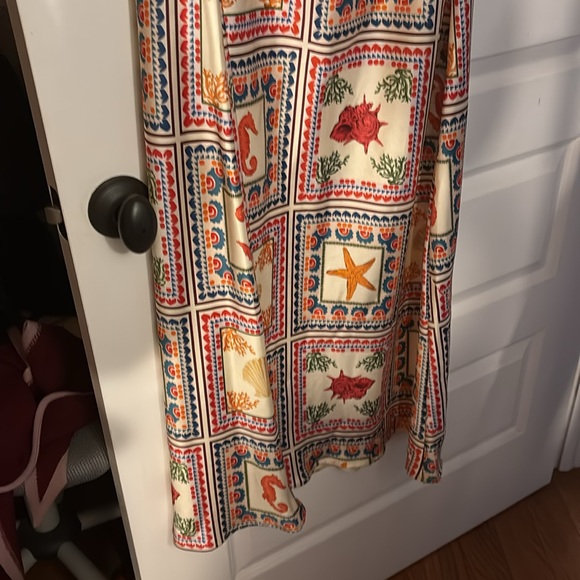 Anthropologie Nautical Print Midi Dress - Red, Blue, Cream - Picture 3 of 5